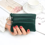 Women's Wallet With Keychain Zipper Small Coin Purse