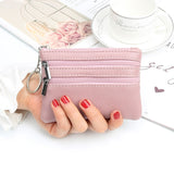 Women's Wallet With Keychain Zipper Small Coin Purse
