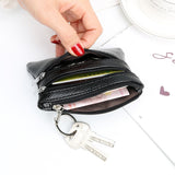 Women's Wallet With Keychain Zipper Small Coin Purse