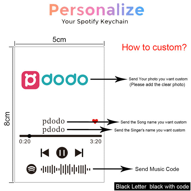 Custom Acrylic Spotify Keychain Personalized Spotify Code Keychain – Pdodo